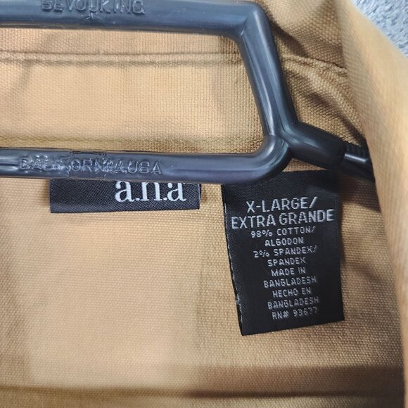 Womens Brown A.N.A Utility Jacket Button Down Long Sleeve Front Pockets Size XL - Picture 6 of 13